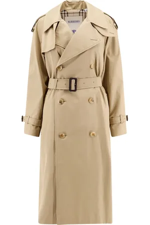 Burberry Płaszcze, Kobieta, Beżowy, XS, Klasyczny Płaszcz Trench z Bawełny
