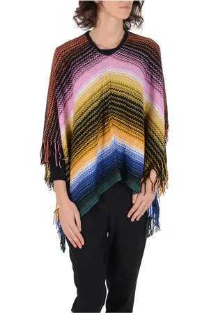 Missoni Kurtki, Kobieta, Wielobarwność, ONE SIZE, Wielokolorowy Płaszcz z Wełny