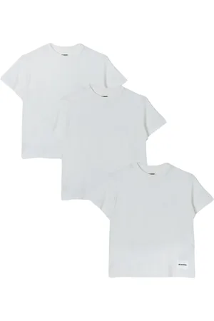 Jil Sander Koszulki, Kobieta, Biały, L, Czarna Crew Neck Tee