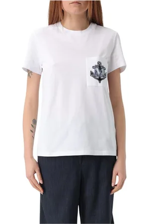 Max Mara Koszulki, Kobieta, Biały, L, Biała Anchor T-shirt