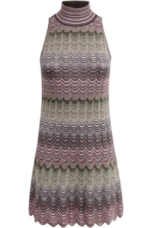 Missoni Sukienki, Kobieta, Wielobarwność, S, Paski Mini Sukienka Metaliczny Wątek