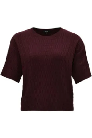 Opus Koszulki, Kobieta, Czerwony, L, Klasyczny T-shirt z Okrągłym Dekoltem dla Kobiet