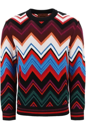 Missoni Swetry, Mężczyzna, Wielobarwność, M, Sweter w wielokolorowe wzory Chevron