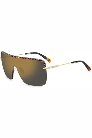Missoni Akcesoria, Kobieta, Żółty, ONE SIZE, Złote lustrzane okulary przeciwsłoneczne dla kobiet