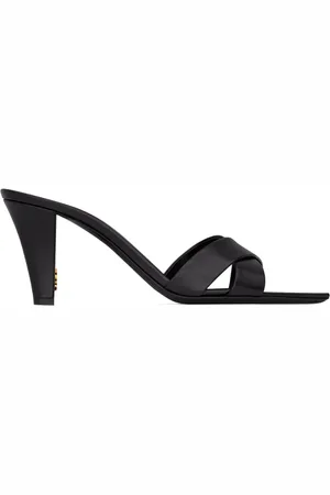 Saint Laurent Buty, Kobieta, Czarny, 38 EU, Stylowe Skórzane Mules dla Kobiet