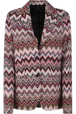 Missoni Kurtki, Kobieta, Wielobarwność, 2XS, Zig Zag Tkany Blezer