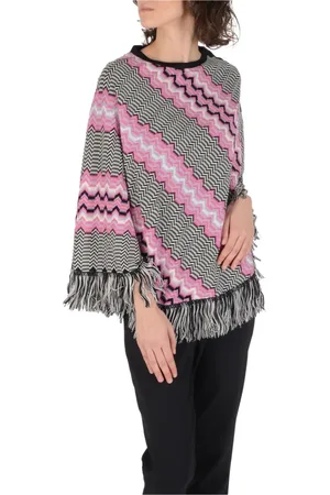 Missoni Kurtki, Kobieta, Wielobarwność, ONE SIZE, Ponczo z włoskim rzemiosłem
