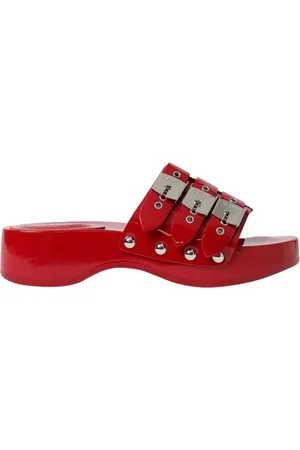 Serafini Buty, Kobieta, Czerwony, 37 EU, Czerwone Lakierowane Obcasy Platformy Sandały