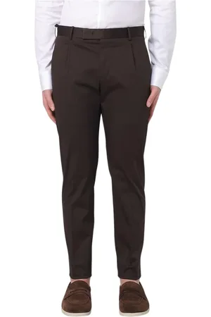 PT Torino Spodnie, Mężczyzna, brązowy, M, Eleganckie Spodnie z Plisami