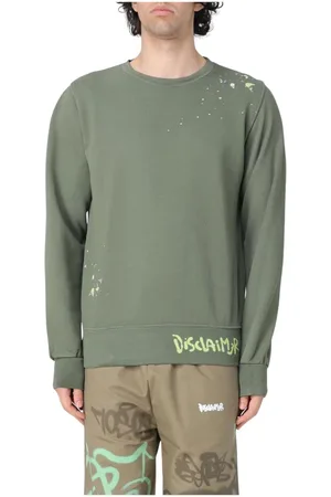 DISCLAIMER Bluzy, Mężczyzna, Zielony, M, Zielony Sweter z dekoltem typu Crew Neck