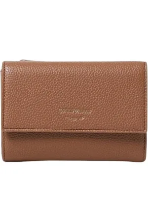Emporio Armani Akcesoria, Kobieta, brązowy, ONE SIZE, Klasyczna Czarna Portmonetka Trifold