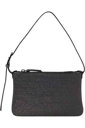 Brunello Cucinelli Torebki, Kobieta, Czarny, ONE SIZE, Czarna Błyszcząca Kieszonkowa Torba na Ramię