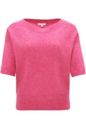 Opus Koszulki, Kobieta, Różowy, L, Klasyczny T-shirt z okrągłym dekoltem dla kobiet