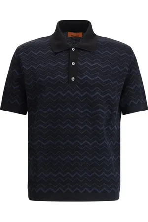 Missoni Koszulki, Mężczyzna, Niebieski, S, Zig Zag Sweter Polo