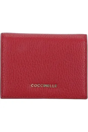 Coccinelle Akcesoria, Kobieta, Czerwony, ONE SIZE, Elegancki Portfel Skórzany z Zgrabnym Designem