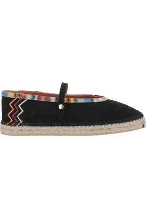 Missoni Buty, Kobieta, Czarny, 38 EU, Czarne Espadryle z Okrągłym Nosem i Zapięciem na Guzik
