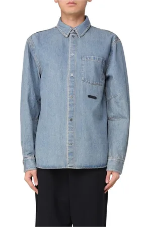 Helmut Lang Koszule, Mężczyzna, Niebieski, M, Denim, Klasyczna Koszula Dżinsowa dla Mężczyzn