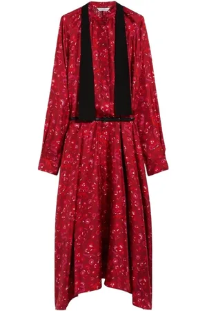 Max Mara Sukienki, Kobieta, Czerwony, M, Elegancka Sukienka Goccia z Kieszeniami