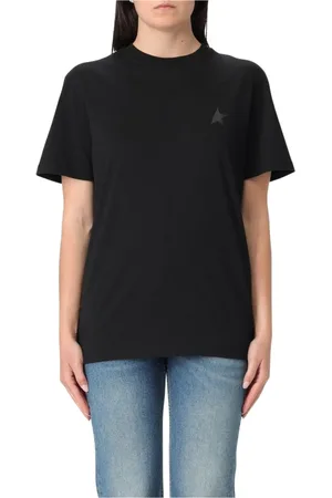 Golden Goose Koszulki, Kobieta, Czarny, XS, Klasyczny Czarny T-shirt dla Kobiet