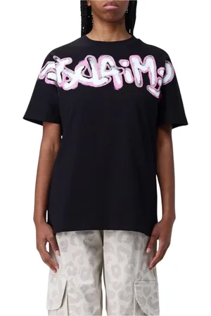 DISCLAIMER Koszulki, Kobieta, Czarny, XS, Elegancka Graffiti Print Tee