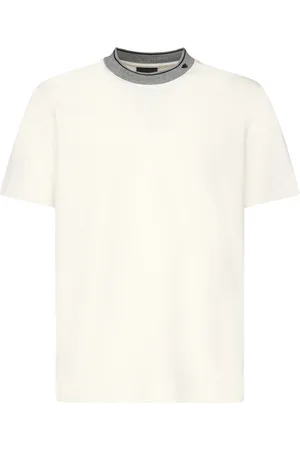 Emporio Armani Koszulki, Mężczyzna, Beżowy, M, Stylowe Off-White Crewneck T-shirty i Polosy