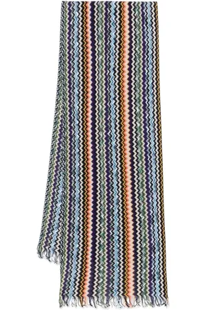 Missoni Akcesoria, Mężczyzna, Wielobarwność, ONE SIZE, Fioletowy szal z frędzlami