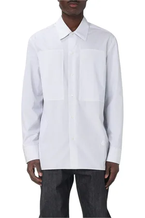 Jil Sander Koszule, Mężczyzna, Biały, 2XL, Wielokolorowa Koszula z Bawełny w Paski