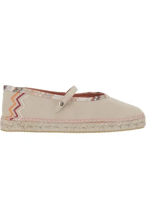 Missoni Buty, Kobieta, Beżowy, 38 EU, Beżowe Espadryle z Okrągłym Nosem i Rafią