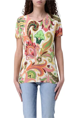 Etro Koszulki, Kobieta, Wielobarwność, L, Kolorowy Sweter z Paisley