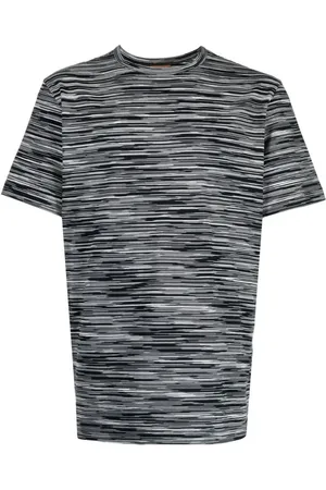 Missoni Koszulki, Mężczyzna, Czarny, S, Czarna Koszulka z Paskami i Polo
