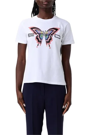 Etro Koszulki, Kobieta, Wielobarwność, XS, Kolorowy T-shirt z motywem motyla