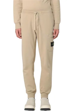 Stone Island Spodnie, Mężczyzna, Beżowy, M, Czarne Spodnie Fleece Stylowy Design