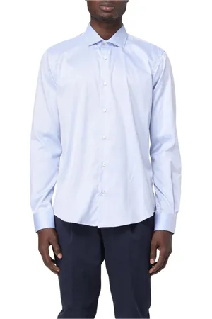 Brian Dales Koszule, Mężczyzna, Niebieski, L, Niebieska Koszula Slim Fit