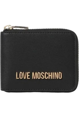 Moschino Akcesoria, Kobieta, Czarny, ONE SIZE, Czarna Portmonetka na Zamek Stylowy Dodatek
