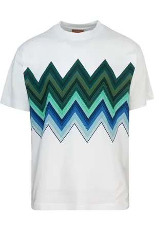 Missoni Koszulki, Mężczyzna, Biały, L, Zig Zag Bawełniany T-shirt