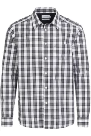 Calvin Klein Koszule, Mężczyzna, Czarny, S, Czarna Koszula Casual dla Mężczyzn