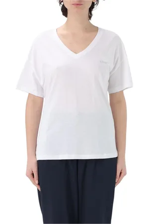 Liu Jo Koszulki, Kobieta, Biały, L, Klasyczny Biały T-Shirt z Dekoltem w Serek