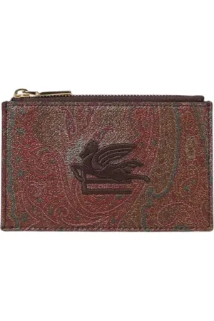 Etro Akcesoria, Kobieta, brązowy, ONE SIZE, Brązowy Portfel z Paisley
