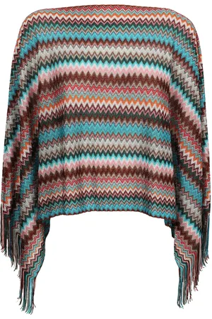 Missoni Kurtki, Kobieta, Wielobarwność, ONE SIZE, Ponczo z wiskozą w eleganckim wzornictwie