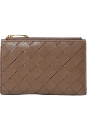 Bottega Veneta Akcesoria, Kobieta, Beżowy, ONE SIZE, Beżowy Portfel Intrecciato Kobieta