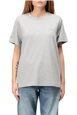 A.P.C. Koszulki, Kobieta, Szary, L, Biała Crew Neck Tee, Wszechstronny Element Garderoby