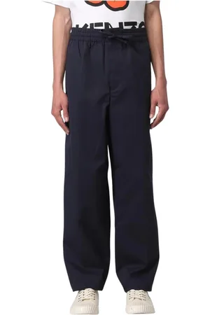 Kenzo Spodnie, Mężczyzna, Niebieski, L, Niebieskie Luźne Spodnie Casual