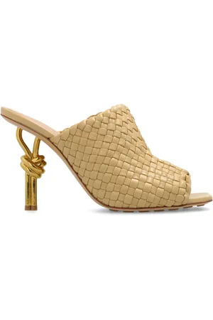 Bottega Veneta Buty, Kobieta, Beżowy, 38 EU, Skóra, Klapki Knot Mules