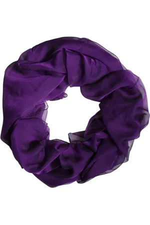Dolce & Gabbana Akcesoria, Kobieta, Fioletowy, ONE SIZE, Luksusowy Jedwabny Szalik Chusta