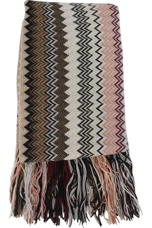 Missoni Akcesoria, Kobieta, Wielobarwność, ONE SIZE, Wełniany Szal we Wzory z Frędzlami