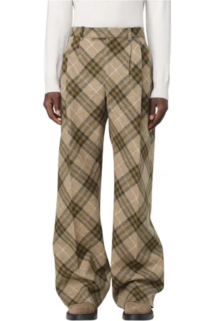 Burberry Spodnie, Mężczyzna, Zielony, M, Luksusowe Zielone Spodnie w Kratke