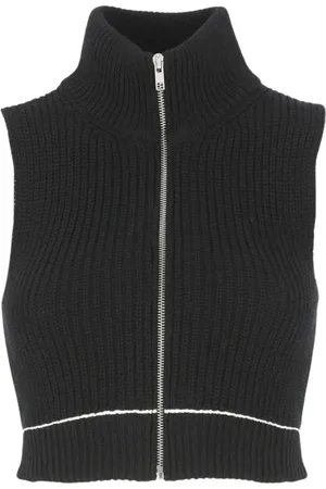 Maison Margiela Swetry, Kobieta, Czarny, M, Czarny Sweter z Wysokim Kołnierzem