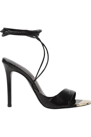 Roberto Cavalli Buty, Kobieta, Czarny, 39 EU, Czarne Lace Up High Heel Sandały