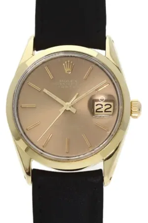 Rolex Pre-owned, Mężczyzna, Żółty, ONE SIZE, Skóra, Pre-owned Metal watches
