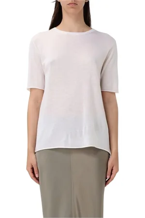 Lisa Yang Koszulki, Kobieta, Biały, M, Kaszmir, Biała Cashmere Top